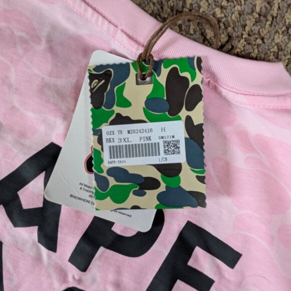 NWT: A BATHING APE Miami Graphic T-Shirt Pink Camo Design Size 3XL - Picture 2 of 10